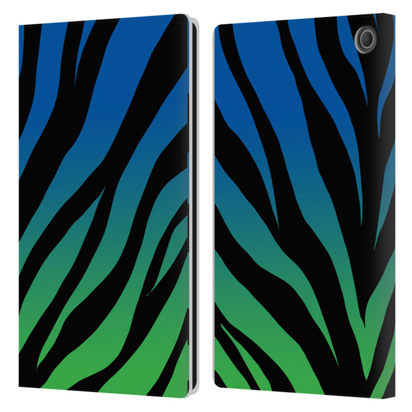 Grace Illustration Animal Prints Ombré Leopard Leather Book Wallet Case Cover For Amazon Fire Max 11 2023