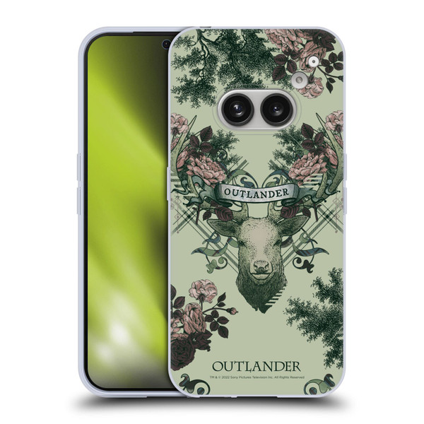 Outlander Composed Graphics Floral Deer Soft Gel Case for Nothing Phone (2a)