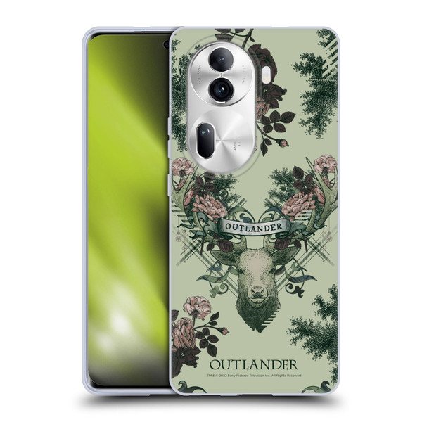 Outlander Composed Graphics Floral Deer Soft Gel Case for OPPO Reno11 Pro