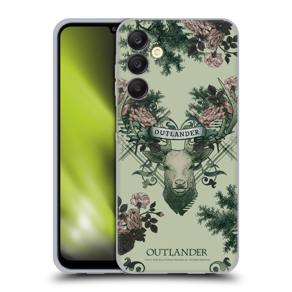 Outlander Composed Graphics Floral Deer Soft Gel Case for Samsung Galaxy A25 5G