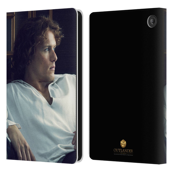 Outlander Characters Jamie White Shirt Leather Book Wallet Case Cover For Amazon Fire 7 2022