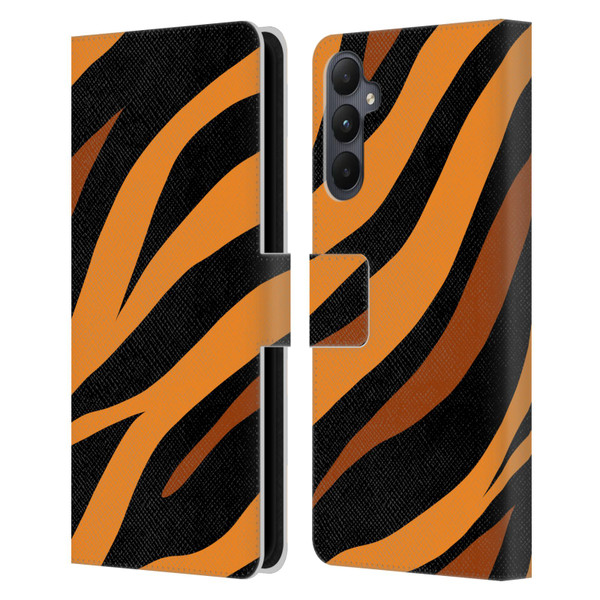 Grace Illustration Animal Prints Tiger Leather Book Wallet Case Cover For Samsung Galaxy A05s