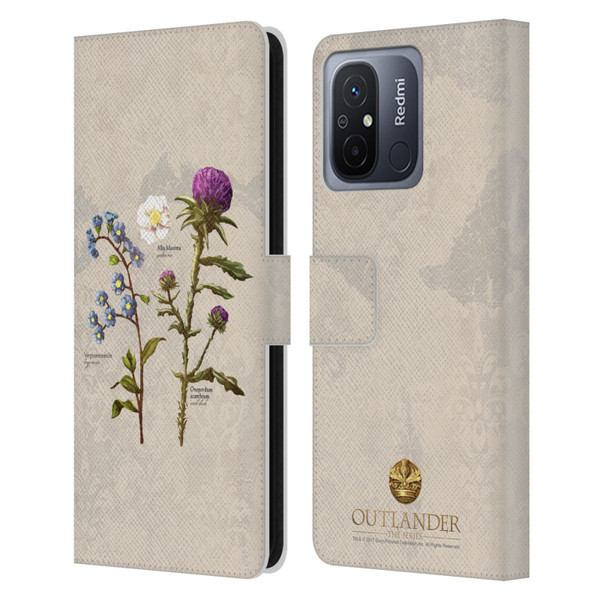 Outlander Graphics Flowers Leather Book Wallet Case Cover For Xiaomi Redmi 12C