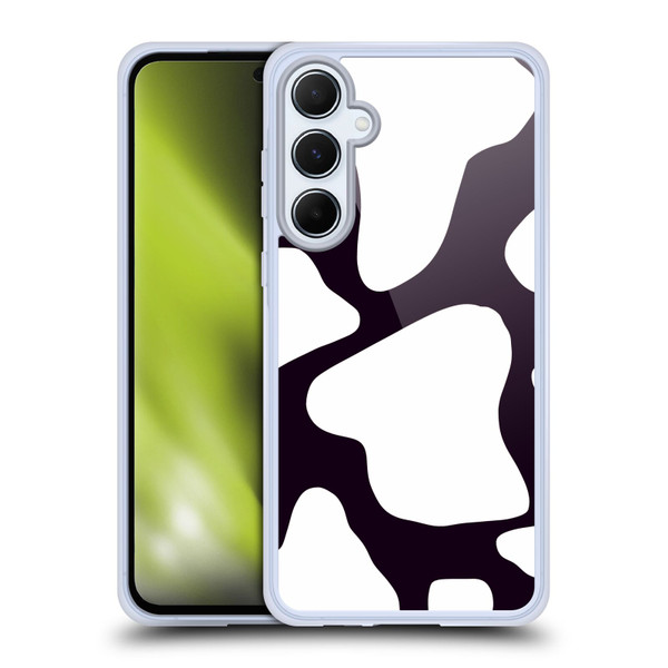 Grace Illustration Cow Prints Black And White Soft Gel Case for Samsung Galaxy A55 5G