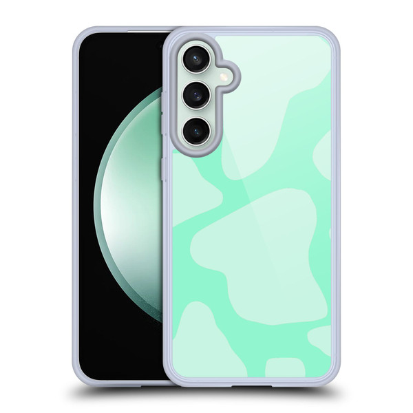 Grace Illustration Cow Prints Mint Green Soft Gel Case for Samsung Galaxy S23 FE 5G