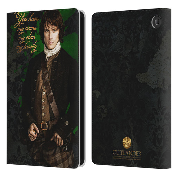 Outlander Portraits Jamie Leather Book Wallet Case Cover For Amazon Fire 7 2022