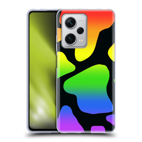 Grace Illustration Cow Prints Rainbow Soft Gel Case for Xiaomi Redmi Note 12 Pro+ 5G