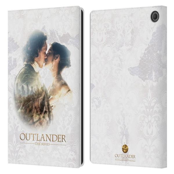 Outlander Portraits Claire & Jamie Kiss Leather Book Wallet Case Cover For Amazon Fire Max 11 2023