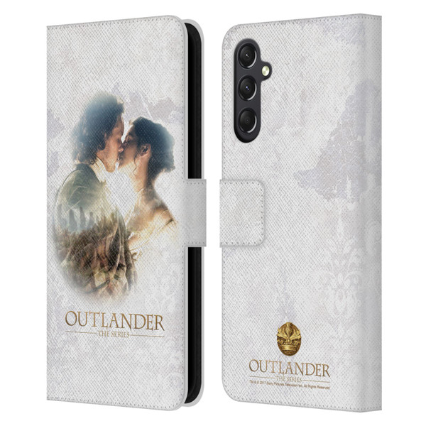 Outlander Portraits Claire & Jamie Kiss Leather Book Wallet Case Cover For Samsung Galaxy A24 4G / M34 5G
