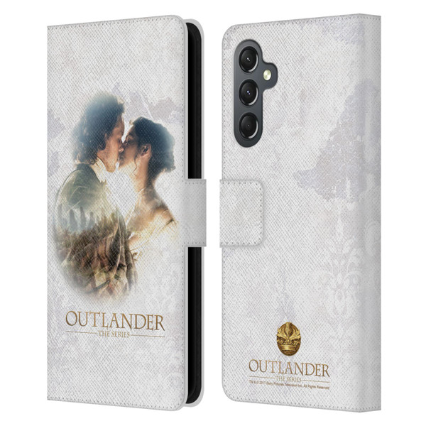 Outlander Portraits Claire & Jamie Kiss Leather Book Wallet Case Cover For Samsung Galaxy A25 5G