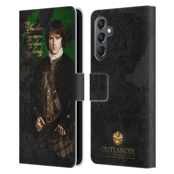 Outlander Portraits Jamie Leather Book Wallet Case Cover For Samsung Galaxy A25 5G