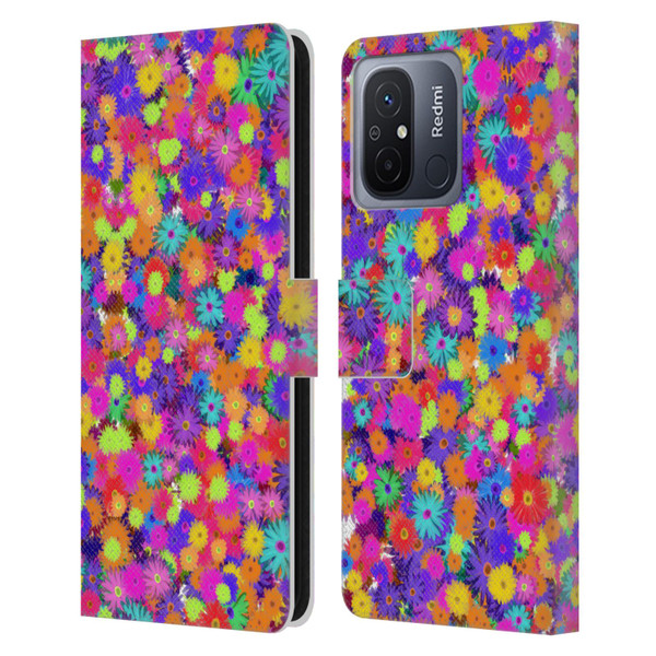 Grace Illustration Lovely Floral Daisies Leather Book Wallet Case Cover For Xiaomi Redmi 12C