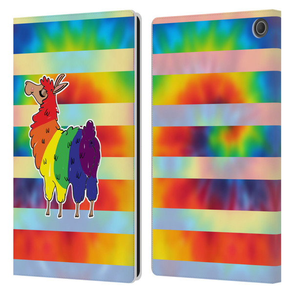 Grace Illustration Llama Pride Leather Book Wallet Case Cover For Amazon Fire Max 11 2023