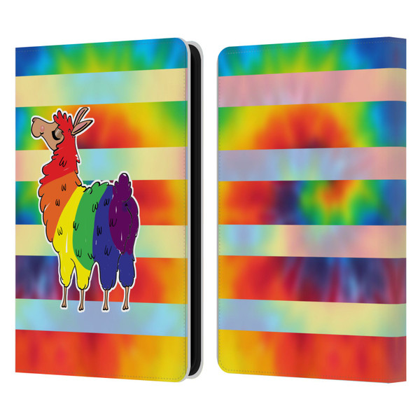 Grace Illustration Llama Pride Leather Book Wallet Case Cover For Amazon Kindle 11th Gen 6in 2022