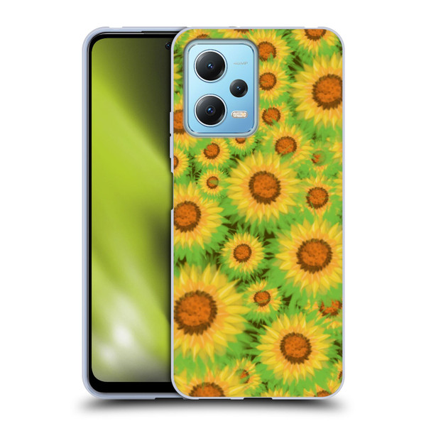 Grace Illustration Lovely Floral Sunflower Soft Gel Case for Xiaomi Redmi Note 12 5G