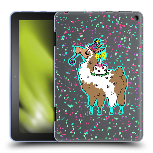 Grace Illustration Llama Birthday Soft Gel Case for Amazon Fire HD 8/Fire HD 8 Plus 2020