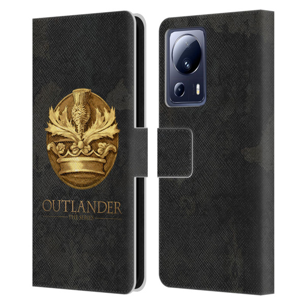 Outlander Seals And Icons Scotland Thistle Leather Book Wallet Case Cover For Xiaomi 13 Lite 5G