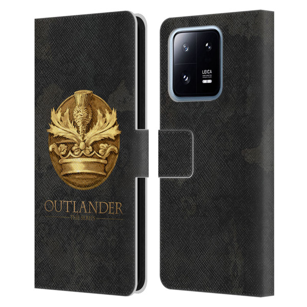 Outlander Seals And Icons Scotland Thistle Leather Book Wallet Case Cover For Xiaomi 13 Pro 5G