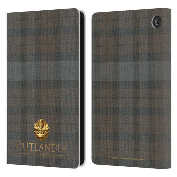 Outlander Tartans Plaid Leather Book Wallet Case Cover For Amazon Fire 7 2022