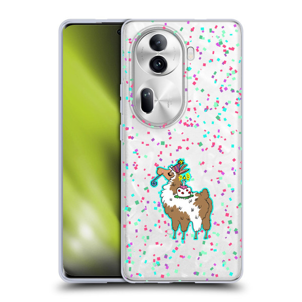 Grace Illustration Llama Birthday Soft Gel Case for OPPO Reno11 Pro