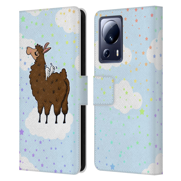 Grace Illustration Llama Pegasus Leather Book Wallet Case Cover For Xiaomi 13 Lite 5G