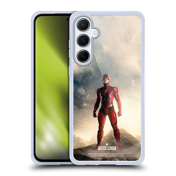Justice League Movie Character Posters The Flash Soft Gel Case for Samsung Galaxy A55 5G