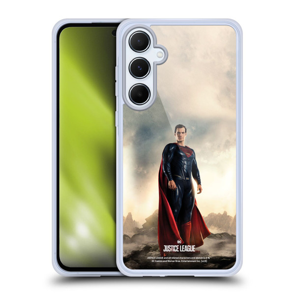 Justice League Movie Character Posters Superman Soft Gel Case for Samsung Galaxy A55 5G