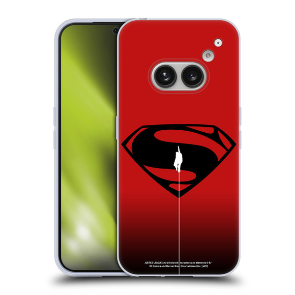Justice League Movie Superman Logo Art Red And Black Flight Soft Gel Case for Nothing Phone (2a)
