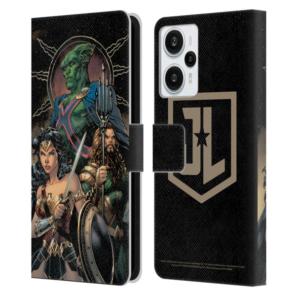 Zack Snyder's Justice League Snyder Cut Graphics Martian Manhunter Wonder Woman Leather Book Wallet Case Cover For Xiaomi Redmi Note 12T