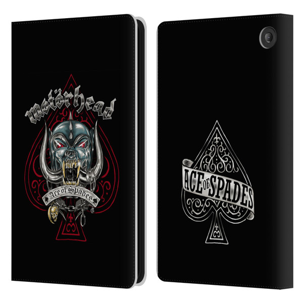 Motorhead Graphics Ace Of Spades Dog Leather Book Wallet Case Cover For Amazon Fire 7 2022