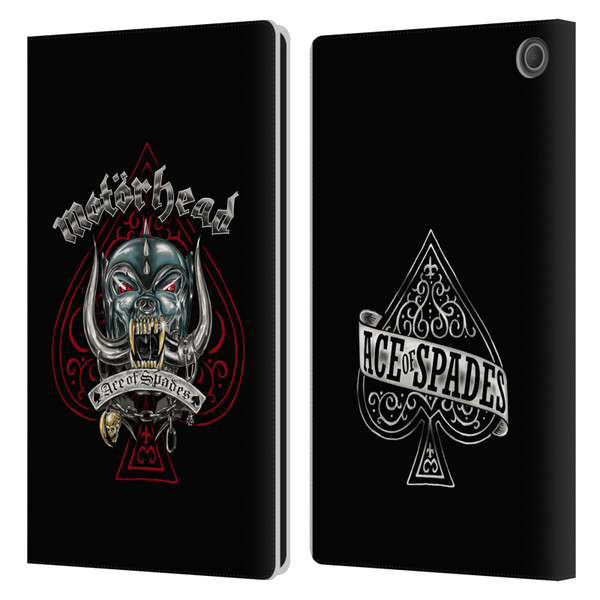 Motorhead Graphics Ace Of Spades Dog Leather Book Wallet Case Cover For Amazon Fire Max 11 2023