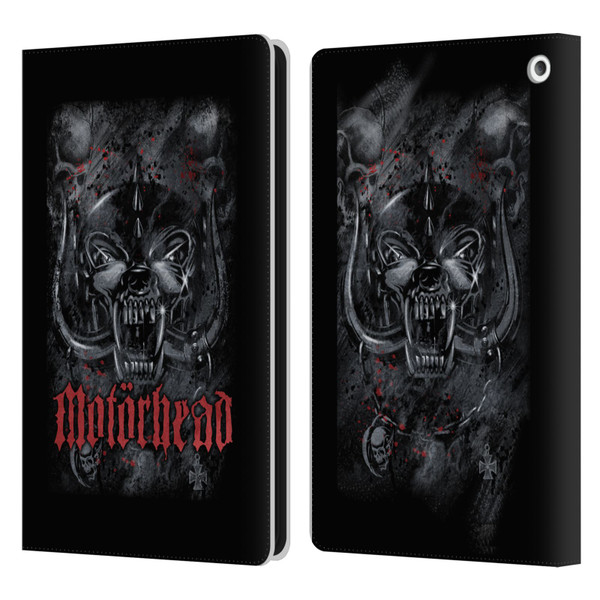 Motorhead Graphics Deathstorm Leather Book Wallet Case Cover For Amazon Fire HD 8/Fire HD 8 Plus 2020