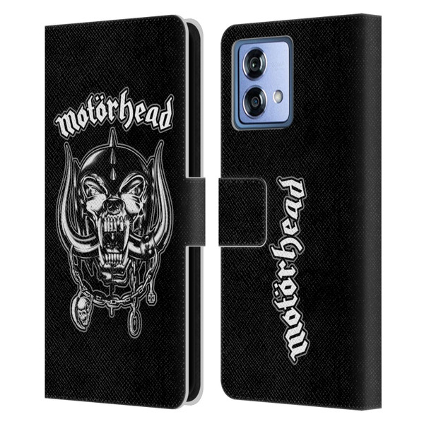 Motorhead Graphics Silver War Pig Leather Book Wallet Case Cover For Motorola Moto G84 5G