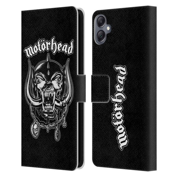 Motorhead Graphics Silver War Pig Leather Book Wallet Case Cover For Samsung Galaxy A05