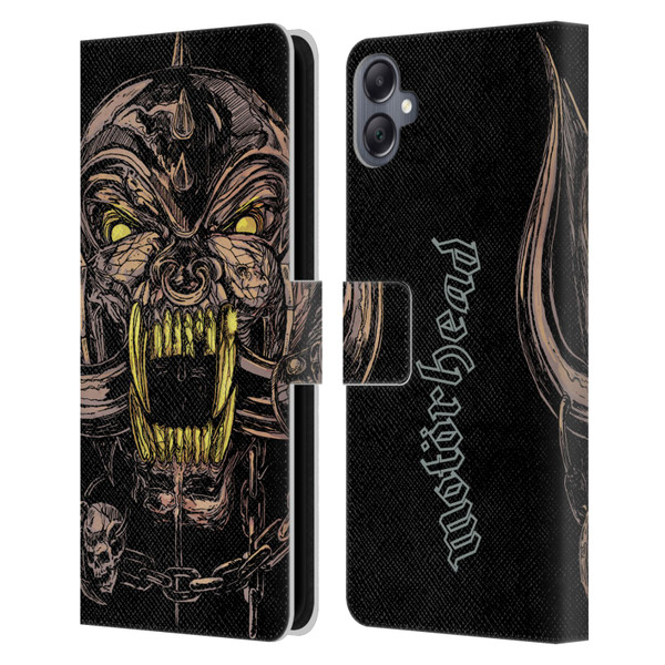 Motorhead Graphics Snaggletooth Leather Book Wallet Case Cover For Samsung Galaxy A05