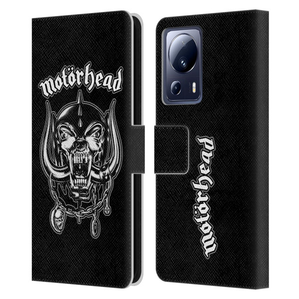 Motorhead Graphics Silver War Pig Leather Book Wallet Case Cover For Xiaomi 13 Lite 5G