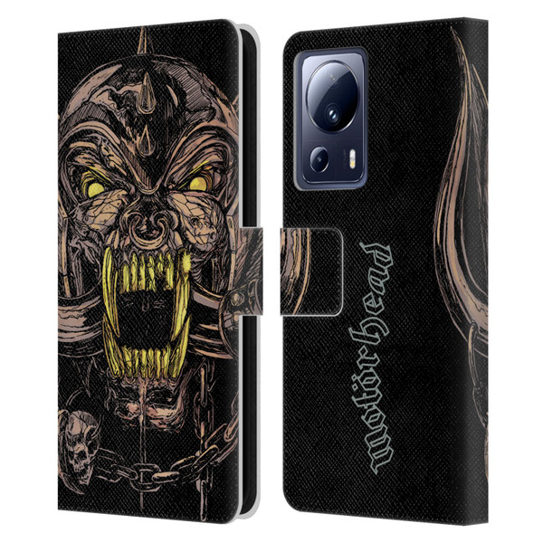 Motorhead Graphics Snaggletooth Leather Book Wallet Case Cover For Xiaomi 13 Lite 5G