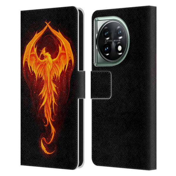 Christos Karapanos Dark Hours Dragon Phoenix Leather Book Wallet Case Cover For OnePlus 11 5G