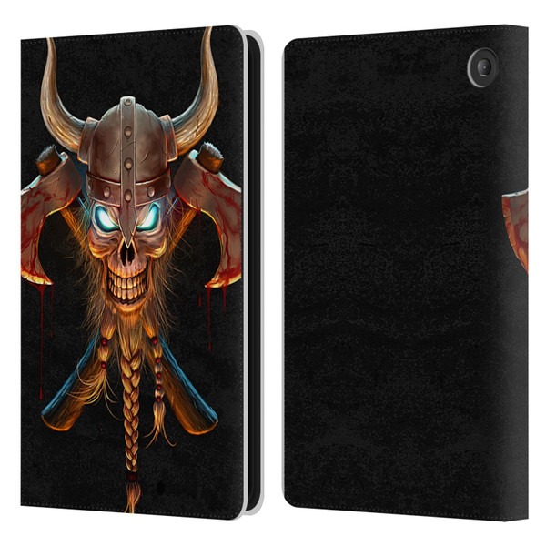 Christos Karapanos Horror 4 Viking Leather Book Wallet Case Cover For Amazon Fire 7 2022