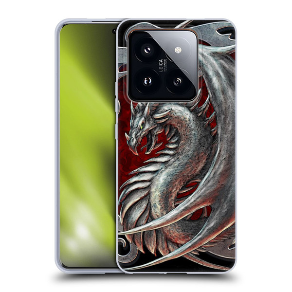 Christos Karapanos Dragons 2 Talisman Silver Soft Gel Case for Xiaomi 14 Pro