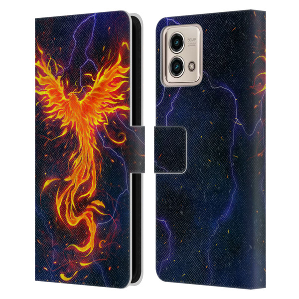 Christos Karapanos Phoenix 3 Rage Leather Book Wallet Case Cover For Motorola Moto G Stylus 5G 2023