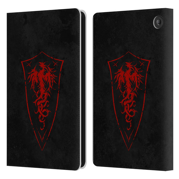 Christos Karapanos Shield Phoenix Leather Book Wallet Case Cover For Amazon Fire 7 2022