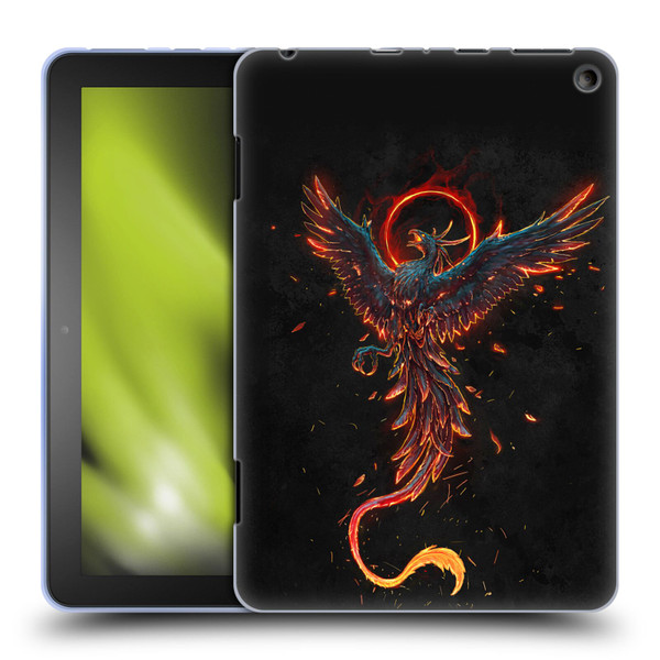 Christos Karapanos Mythical Art Black Phoenix Soft Gel Case for Amazon Fire HD 8/Fire HD 8 Plus 2020