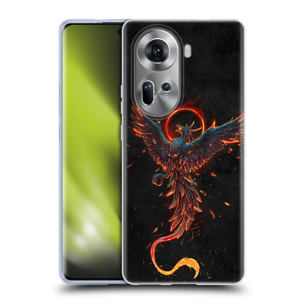 Christos Karapanos Mythical Art Black Phoenix Soft Gel Case for OPPO Reno11