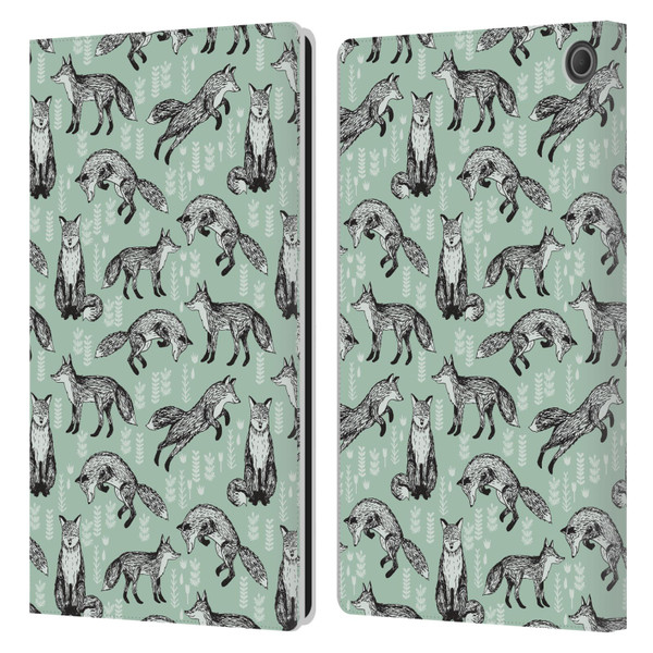 Andrea Lauren Design Animals Fox Leather Book Wallet Case Cover For Amazon Fire Max 11 2023