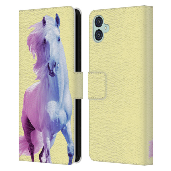Mark Ashkenazi Pastel Potraits Yellow Horse Leather Book Wallet Case Cover For Samsung Galaxy M04 5G / A04e