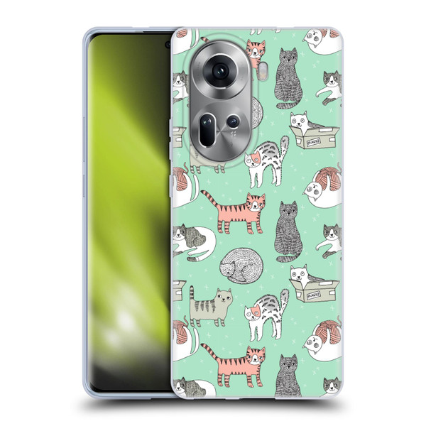 Andrea Lauren Design Animals Cats Soft Gel Case for OPPO Reno11