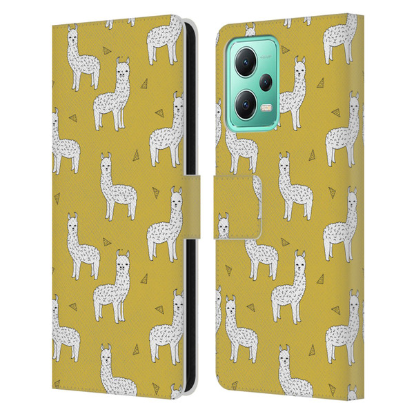Andrea Lauren Design Animals Llama Leather Book Wallet Case Cover For Xiaomi Redmi Note 12 5G