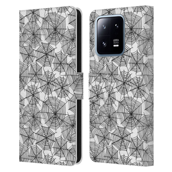 Andrea Lauren Design Assorted Spider Webs Leather Book Wallet Case Cover For Xiaomi 13 Pro 5G