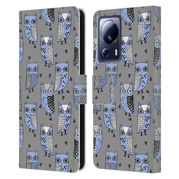 Andrea Lauren Design Birds Owls Leather Book Wallet Case Cover For Xiaomi 13 Lite 5G